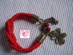 pulsera cordón seda rojo